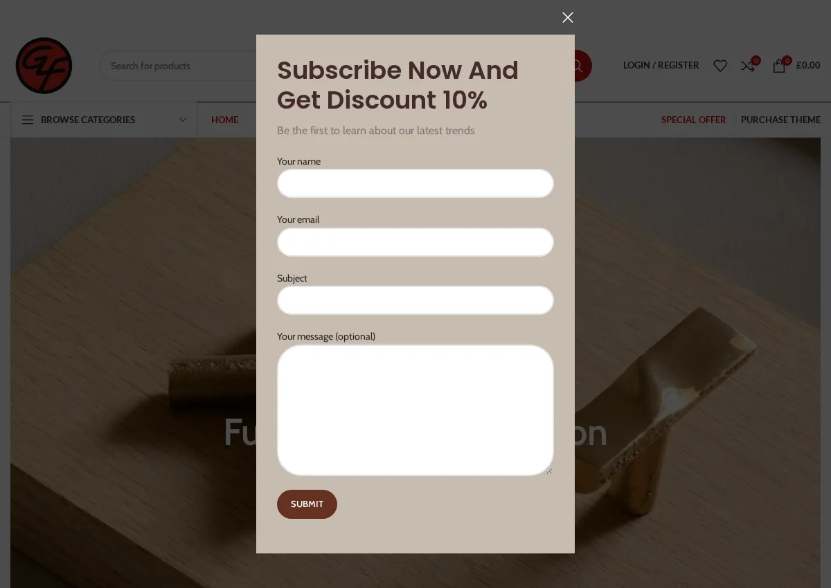 Store homepage
