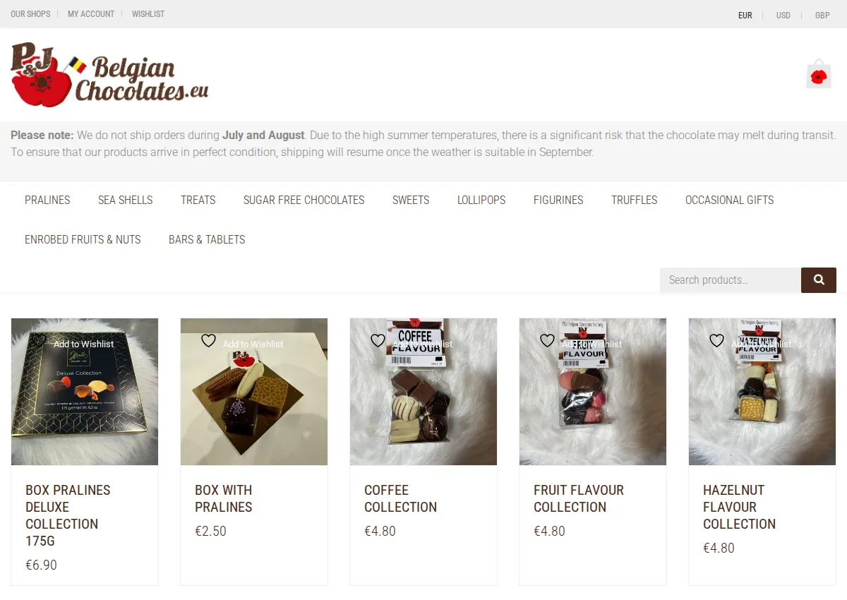 Store homepage