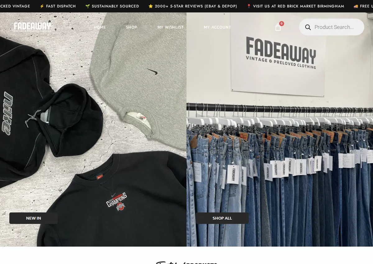 Store homepage