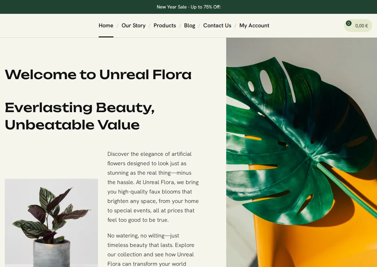 Store homepage