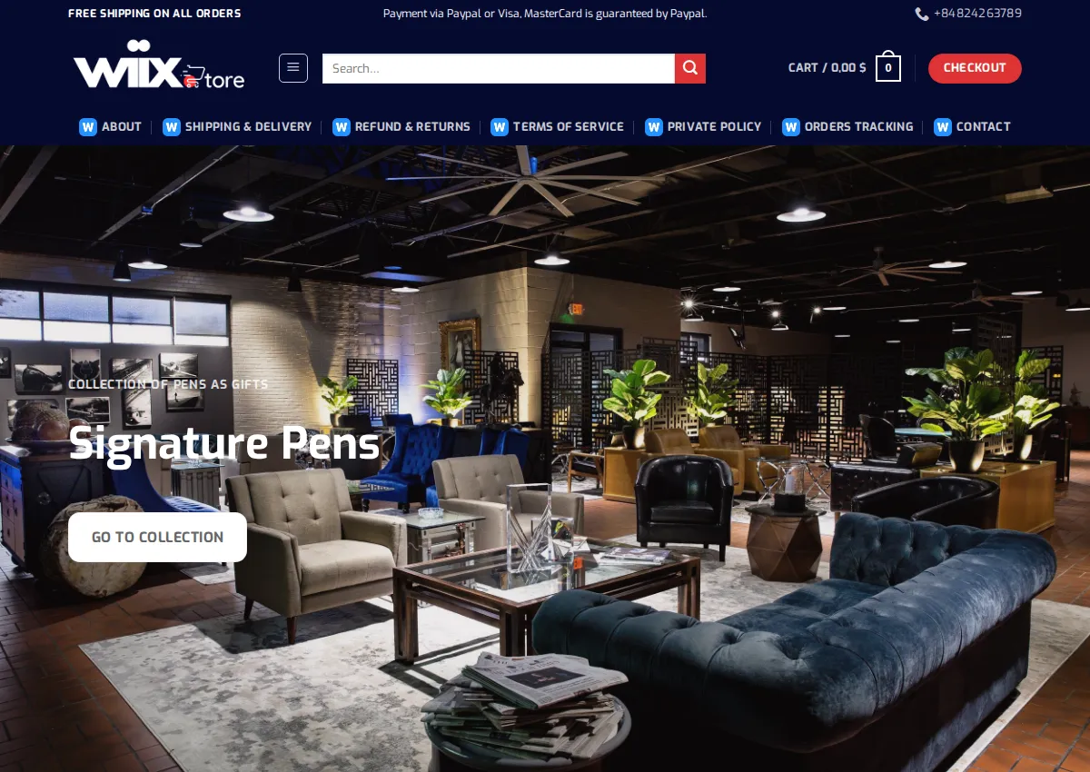 Store homepage