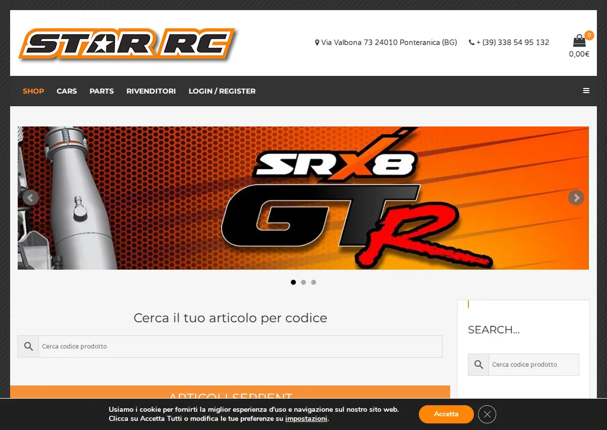 Store homepage
