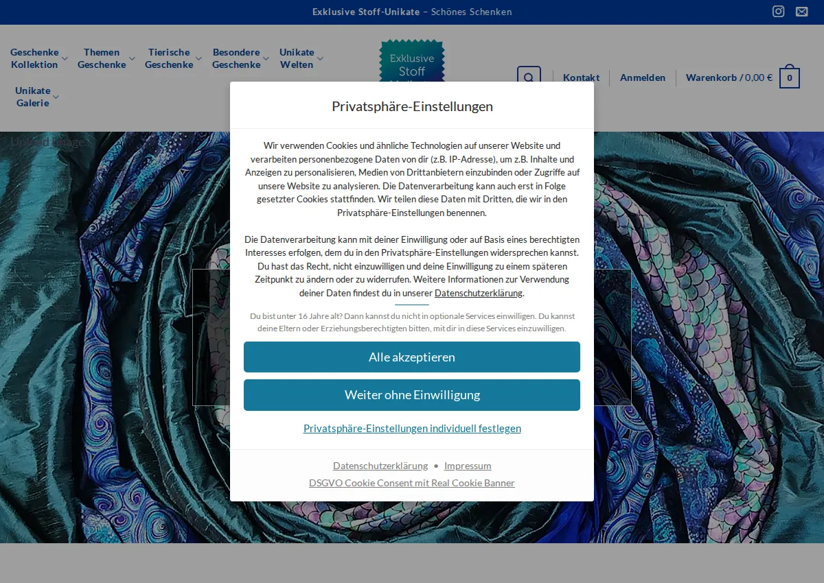 Store homepage