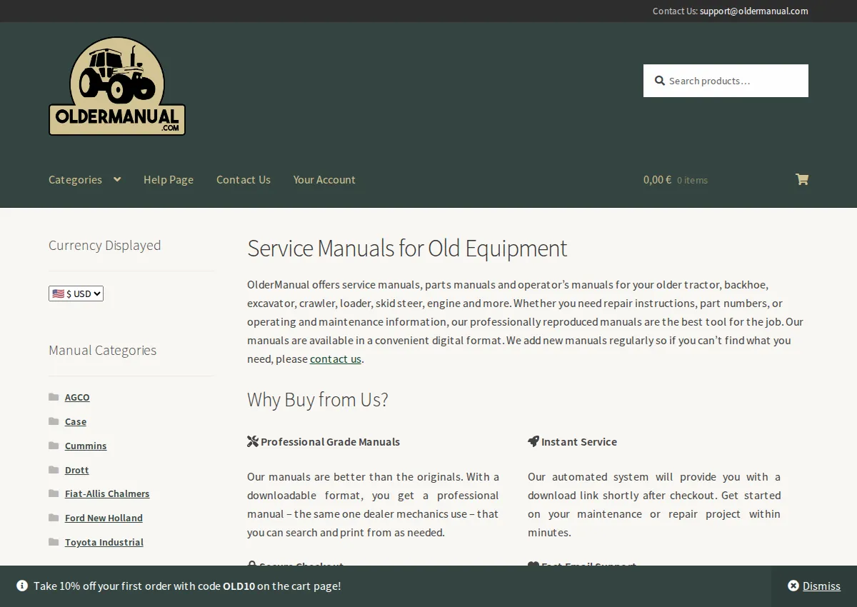 Store homepage