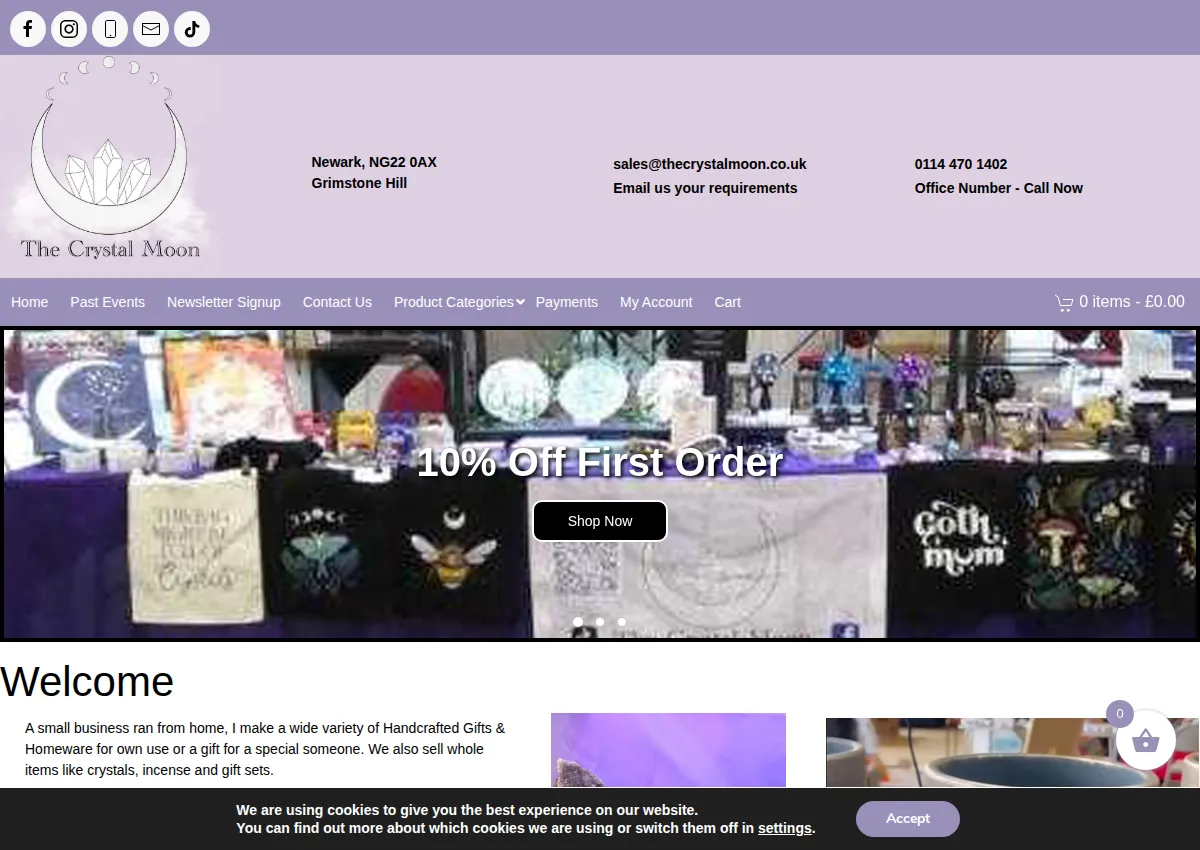 Store homepage
