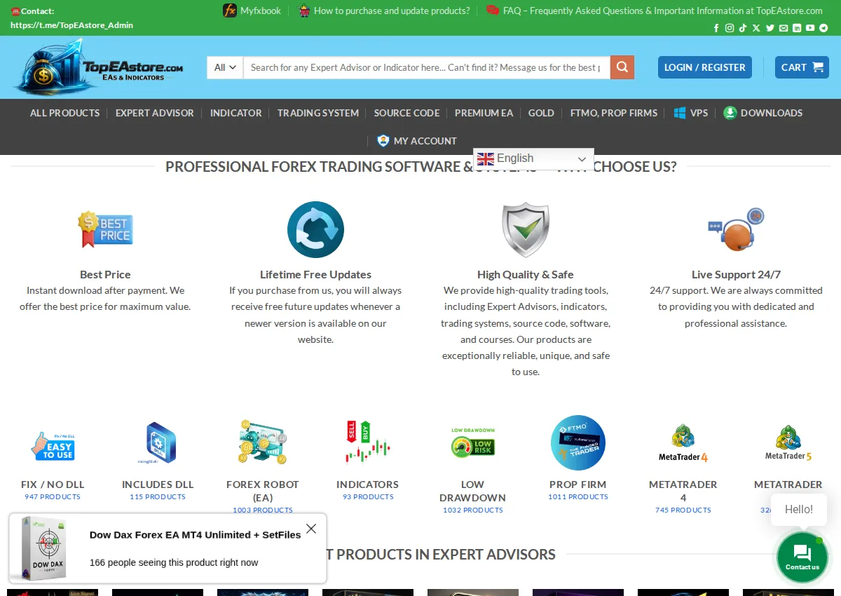 Store homepage