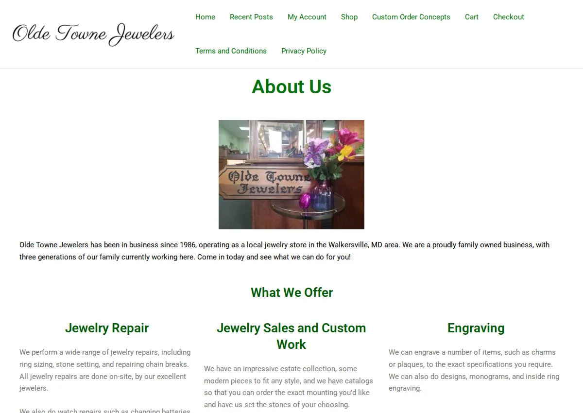 Store homepage