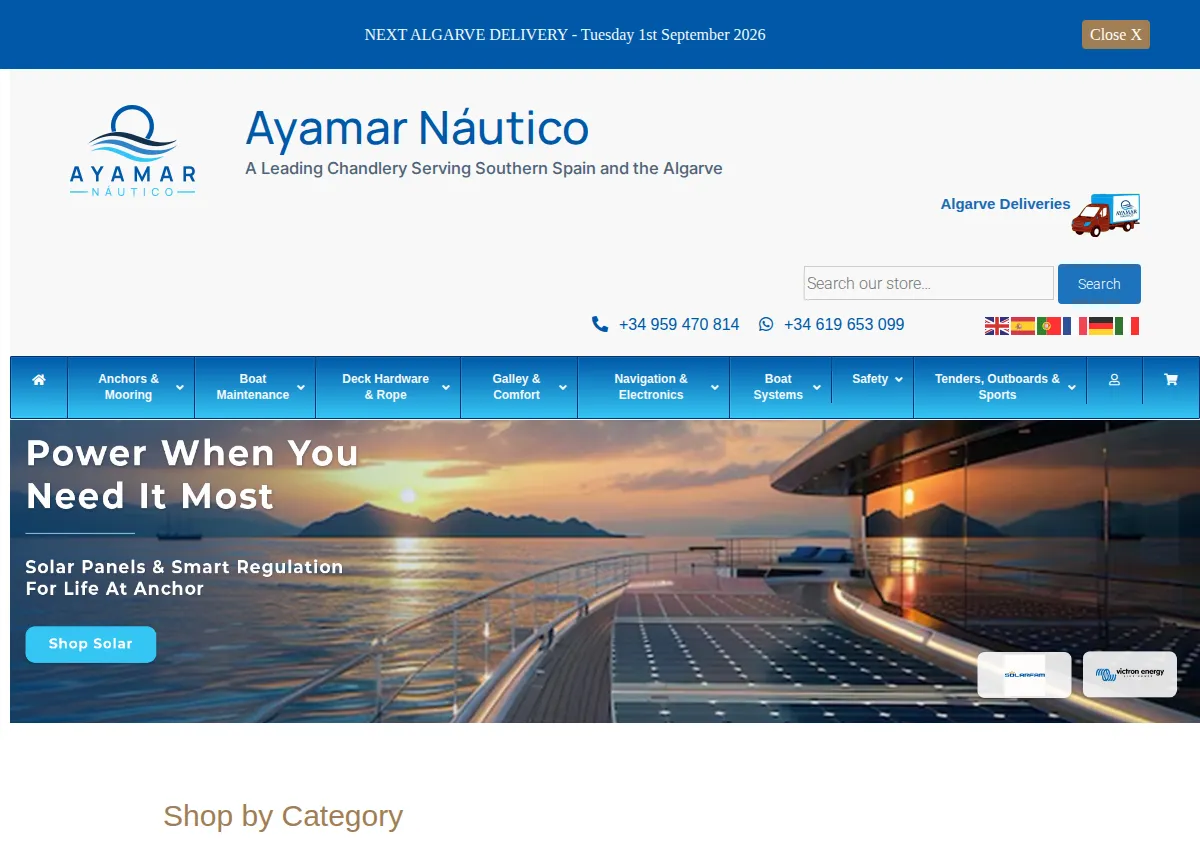 Store homepage