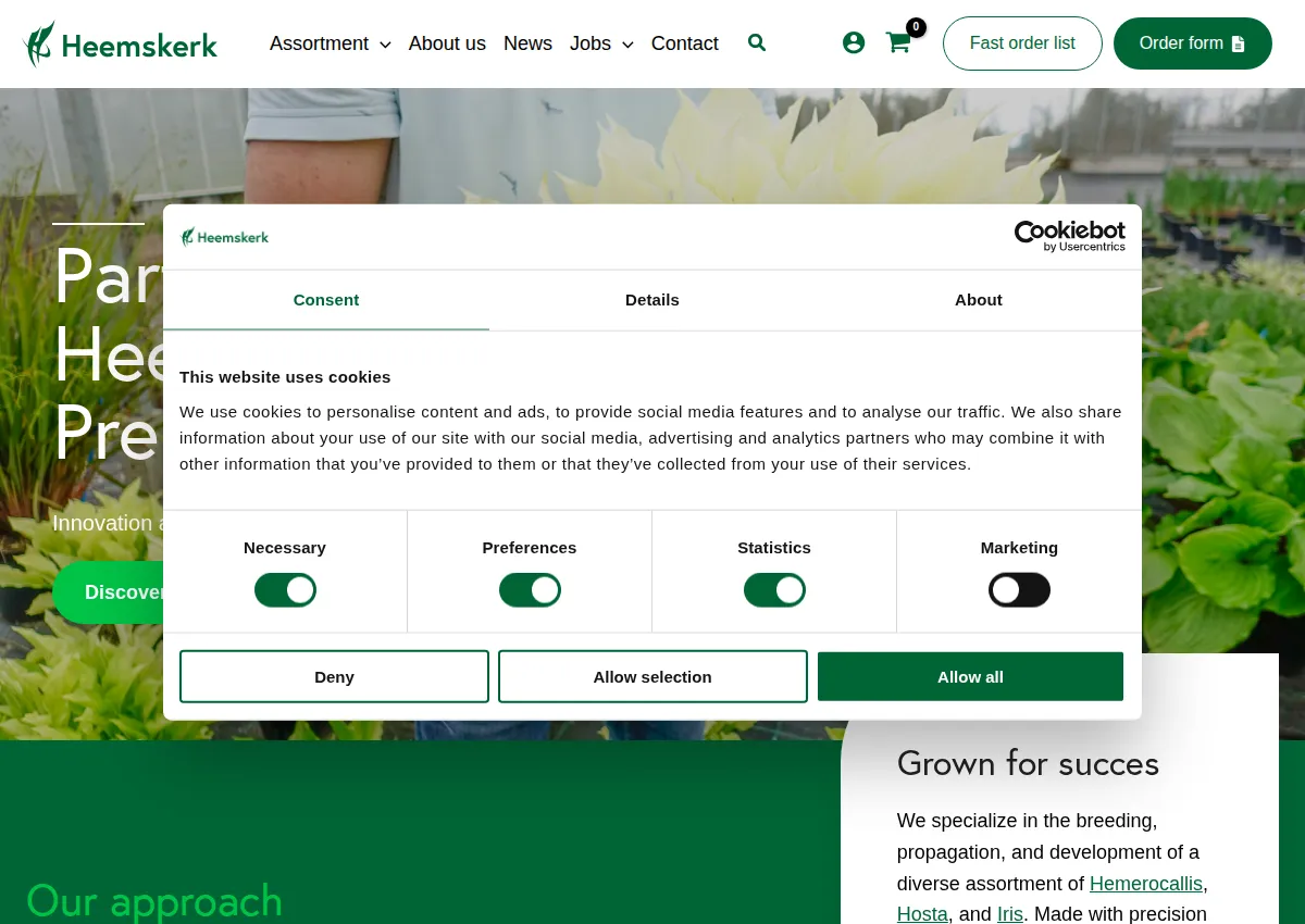 Store homepage