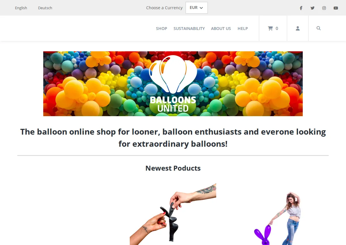 Store homepage