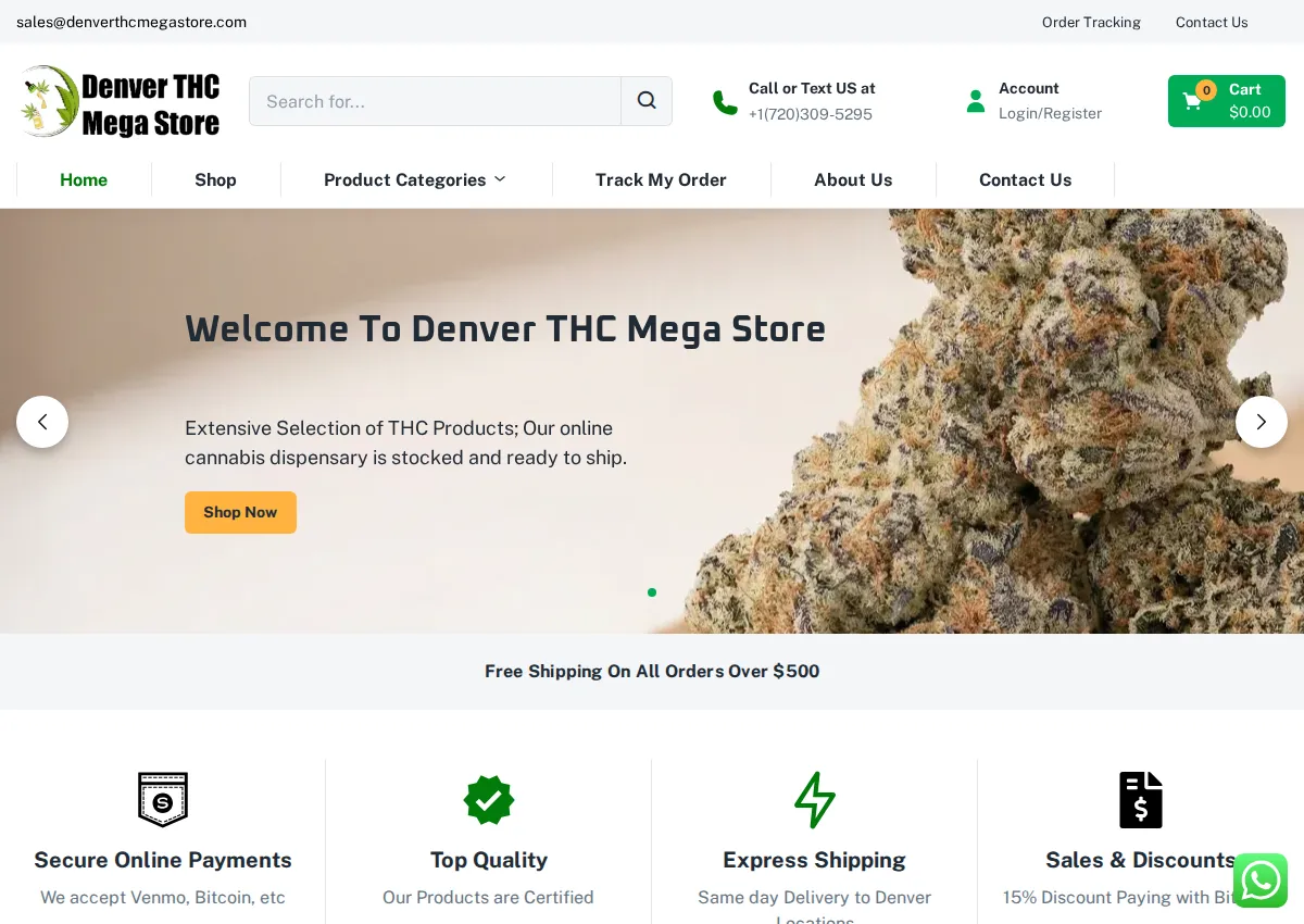 Store homepage