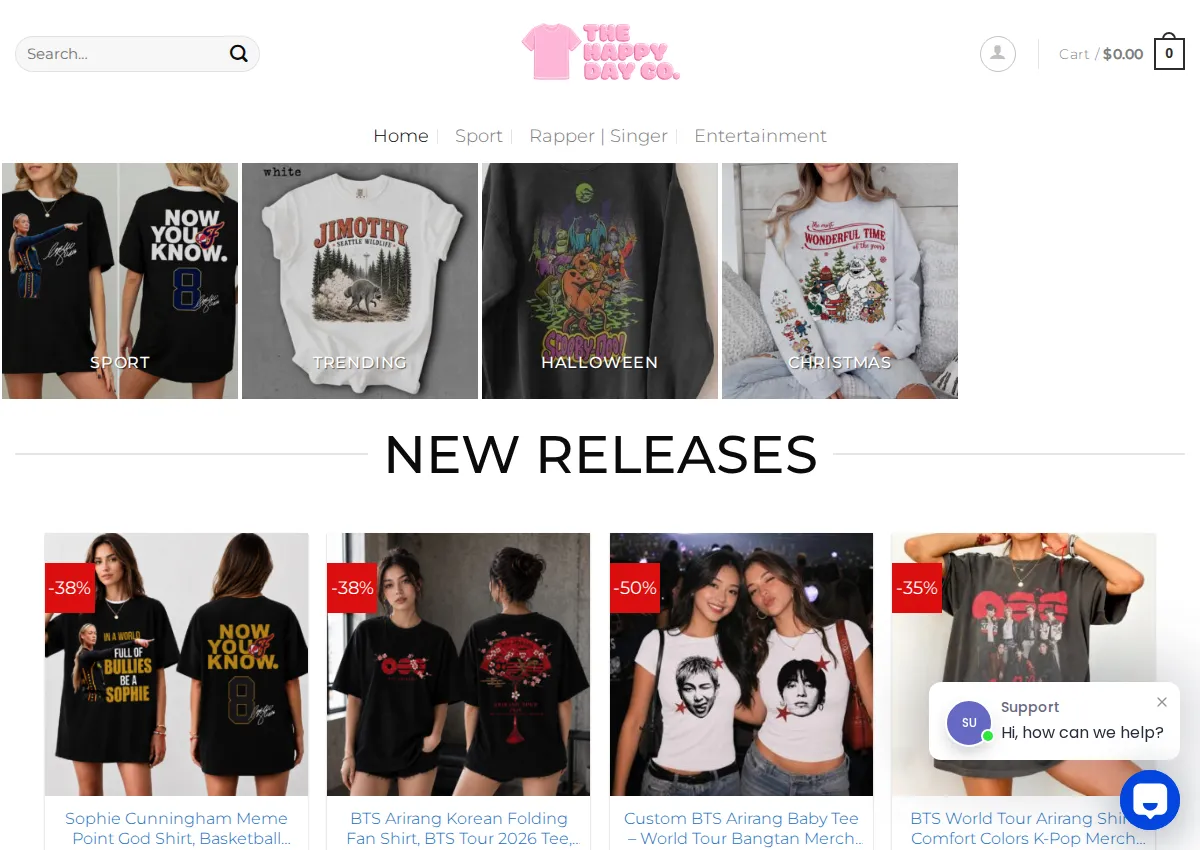 Store homepage