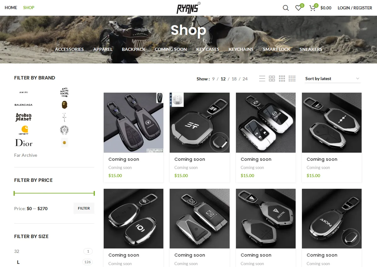 Store homepage