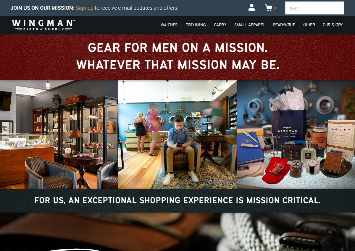 Store homepage