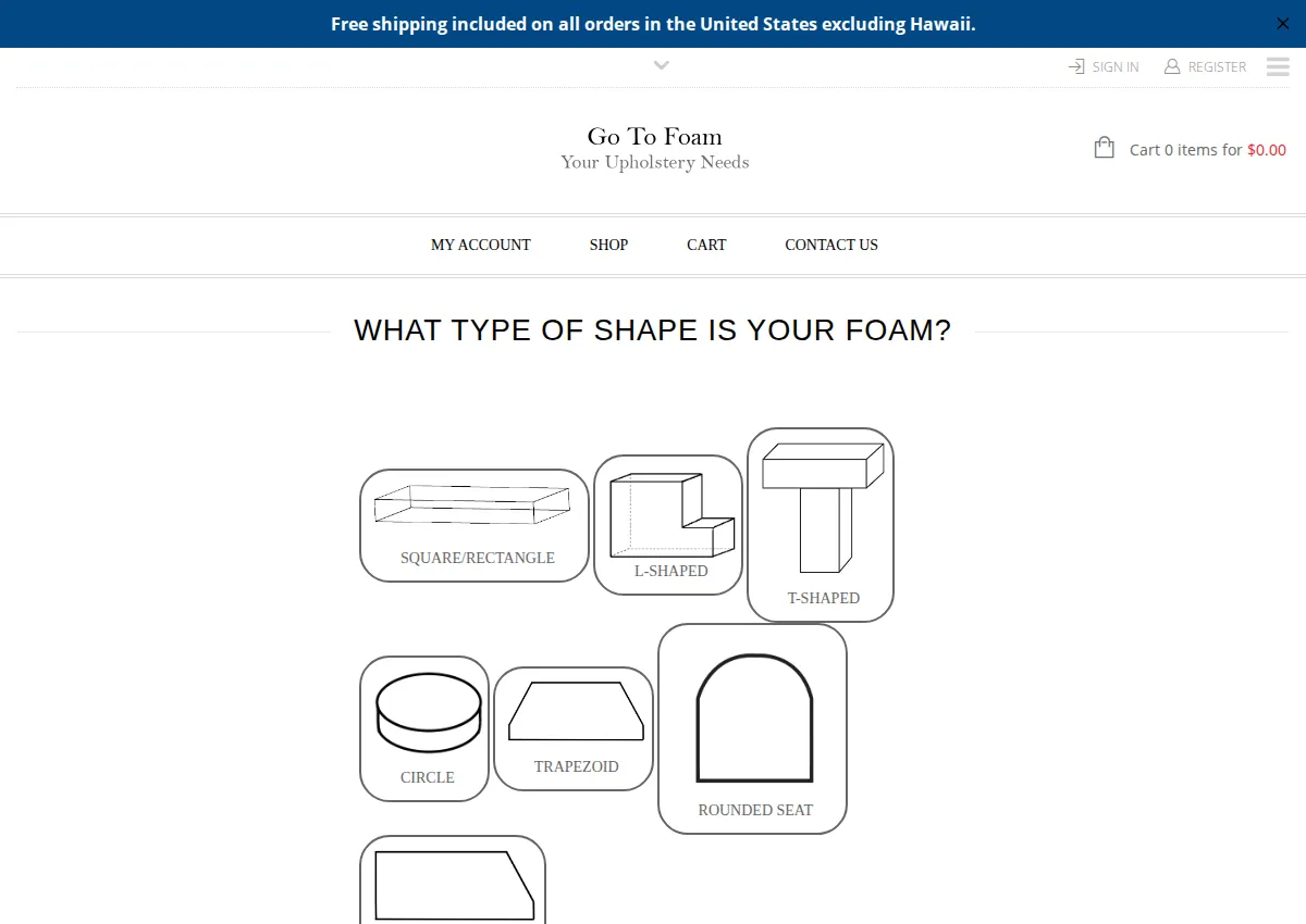 Store homepage