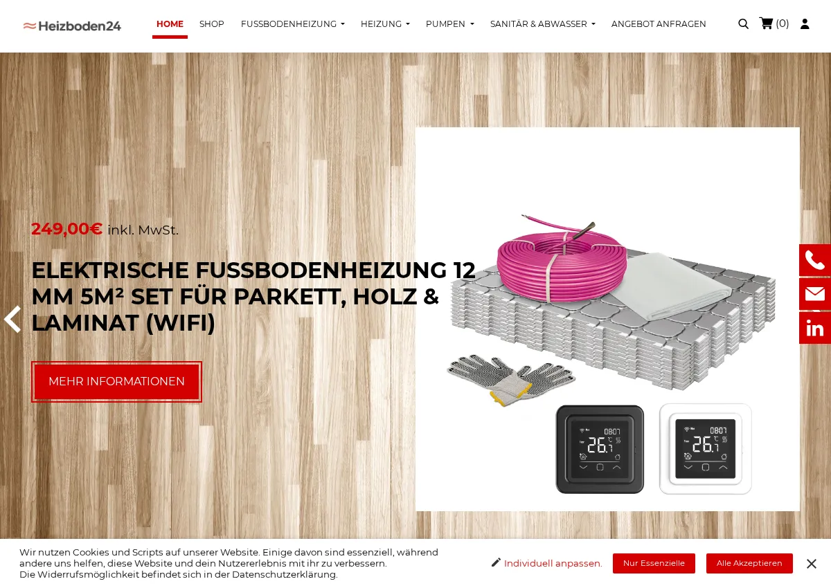 Store homepage