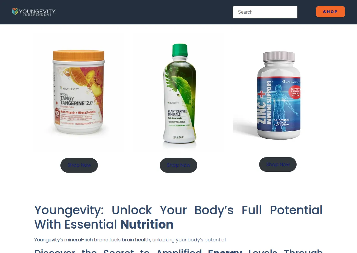 Store homepage