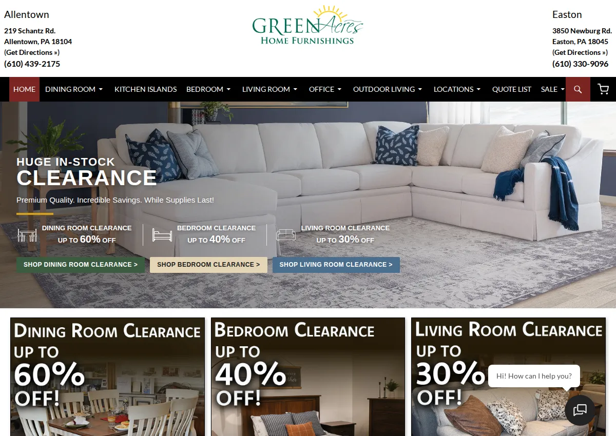 Store homepage