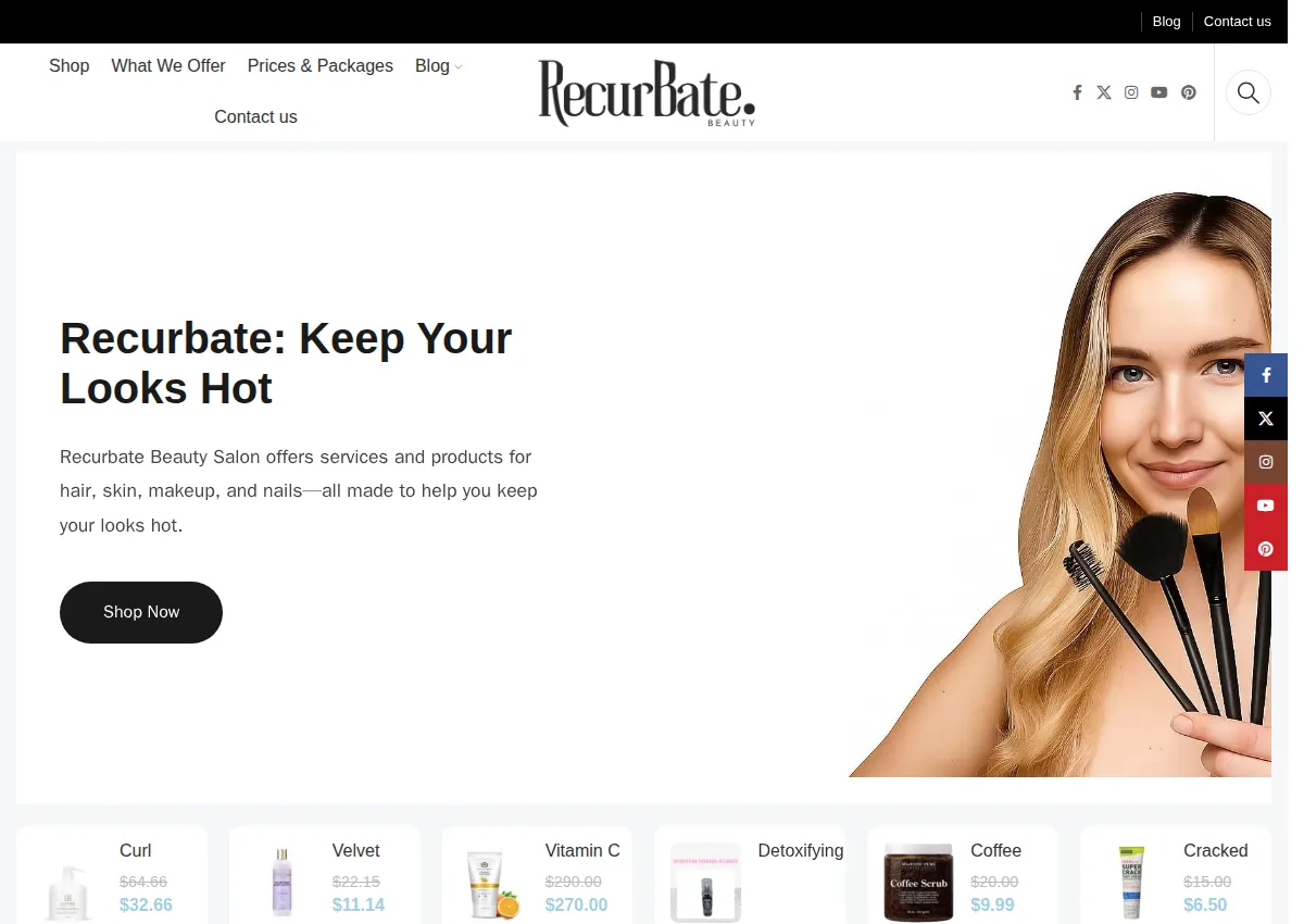 Store homepage