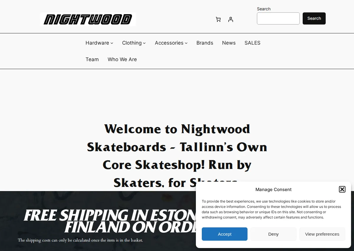 Store homepage