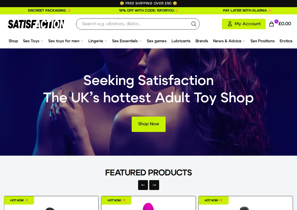 Store homepage