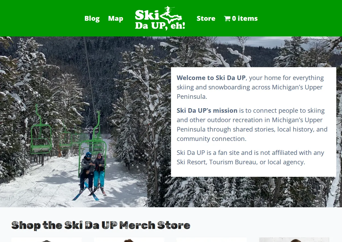 Store homepage