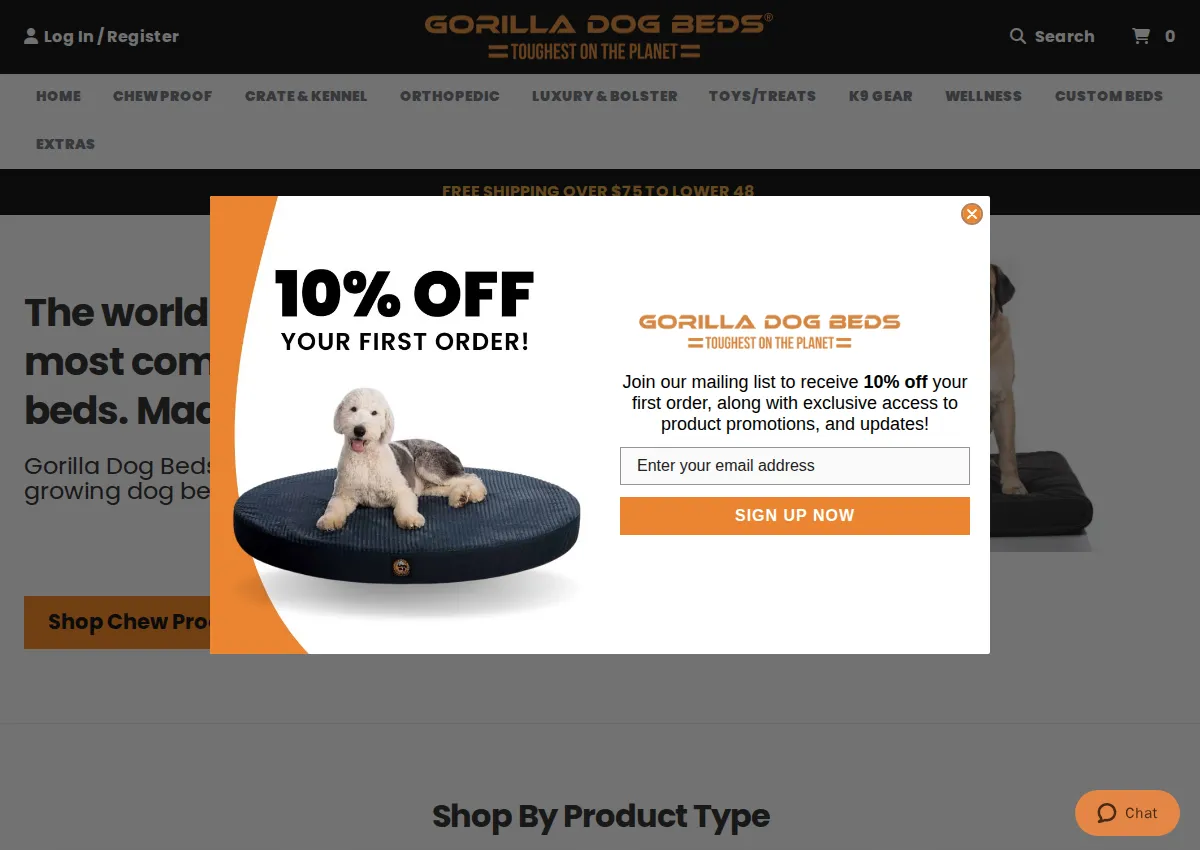 Store homepage