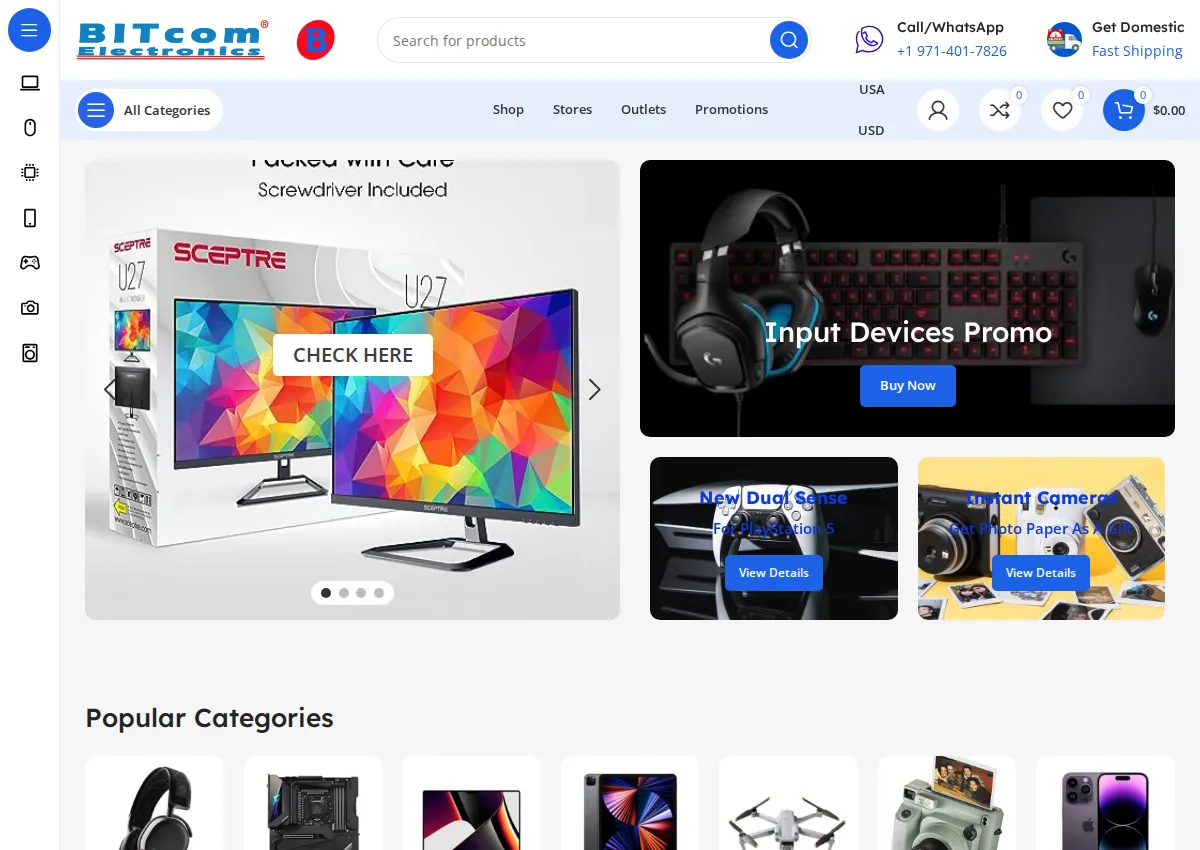 Store homepage