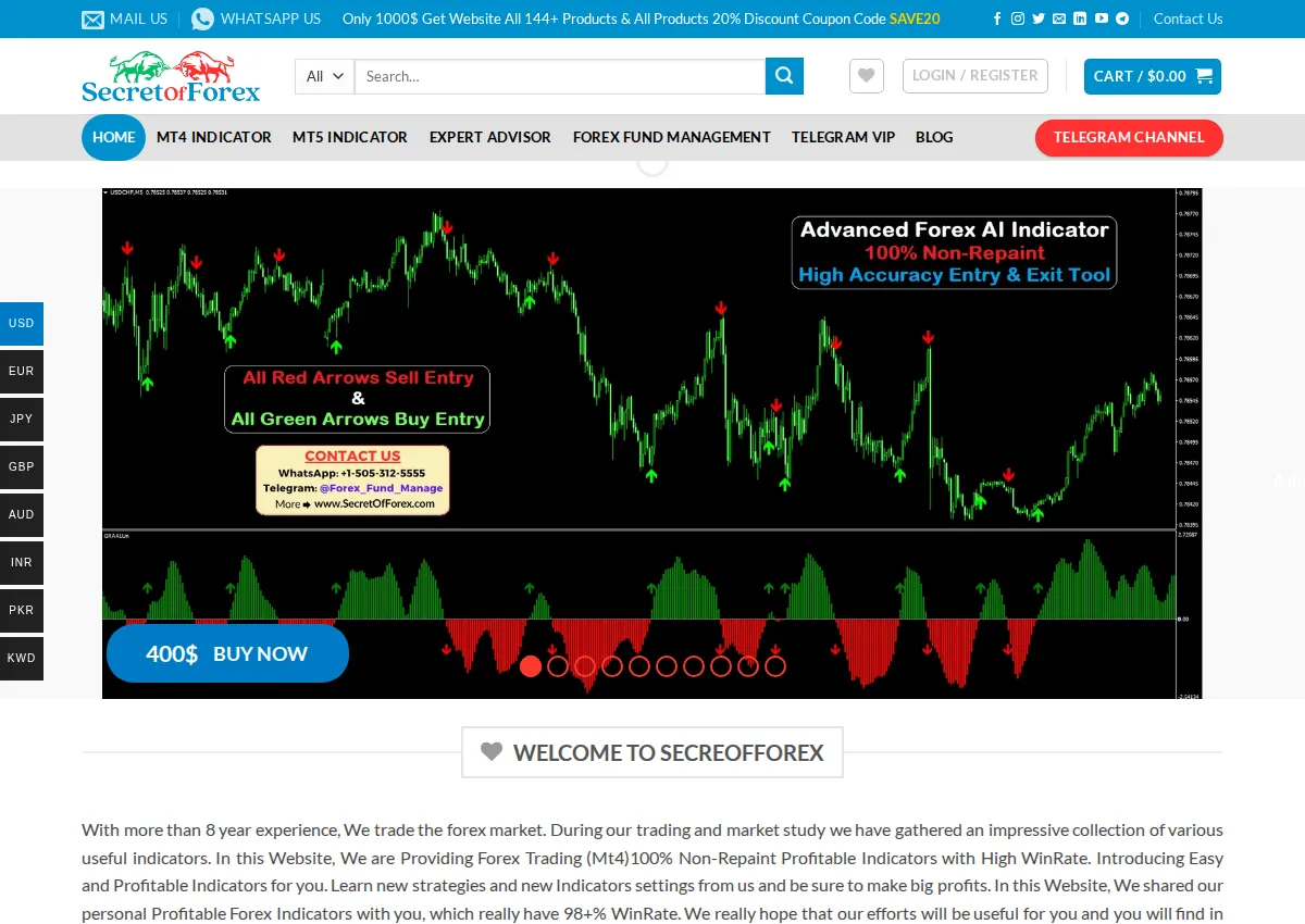 Store homepage