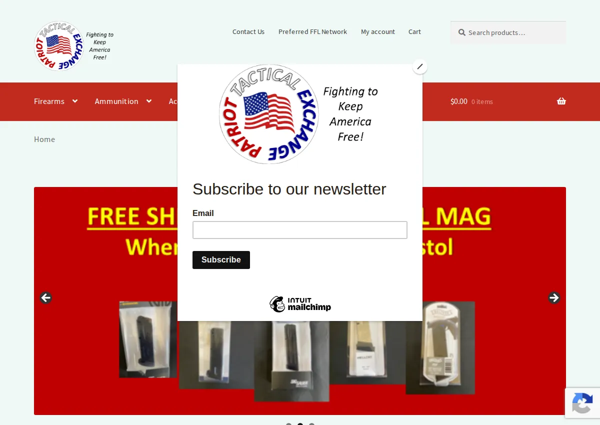 Store homepage