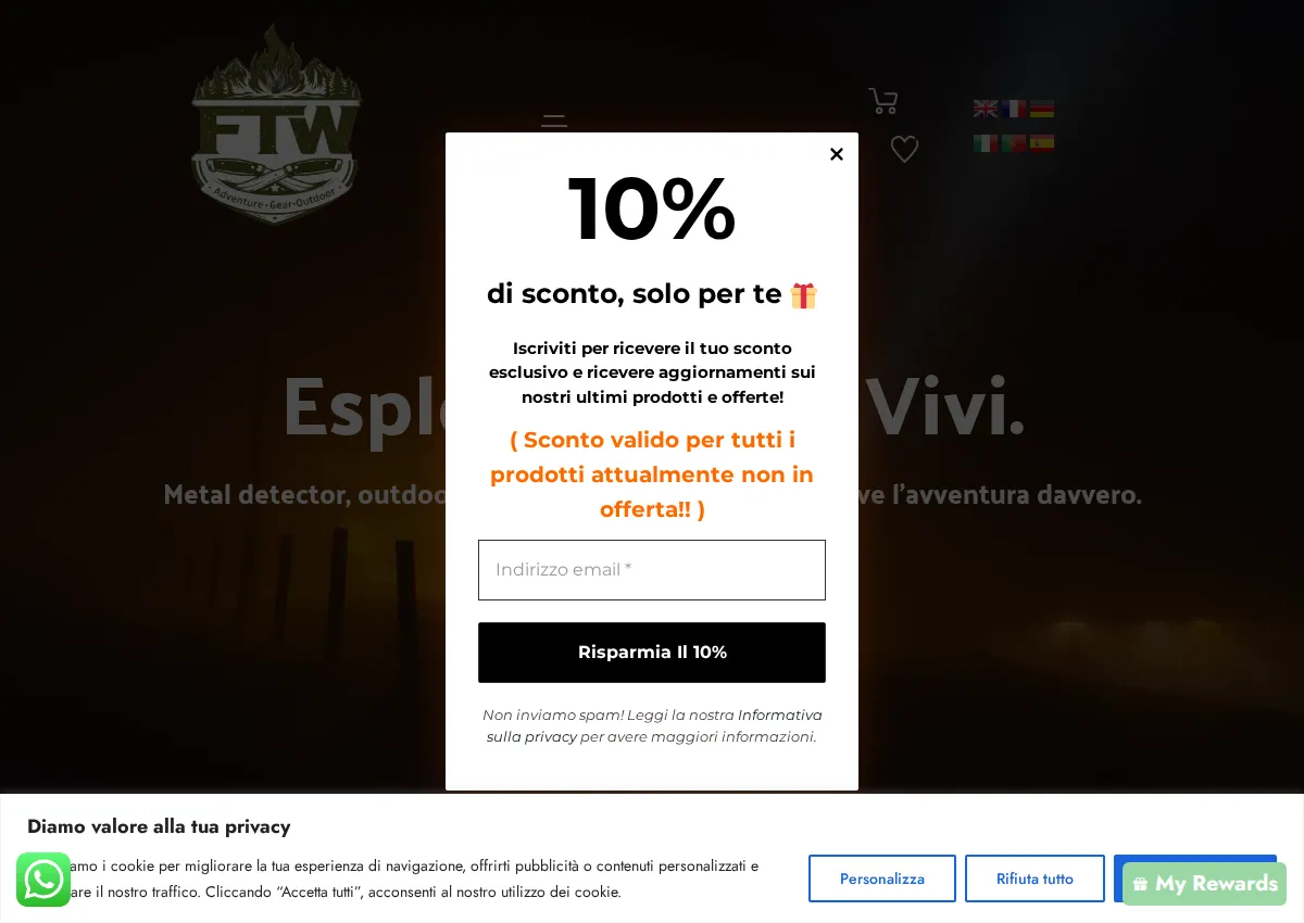 Store homepage