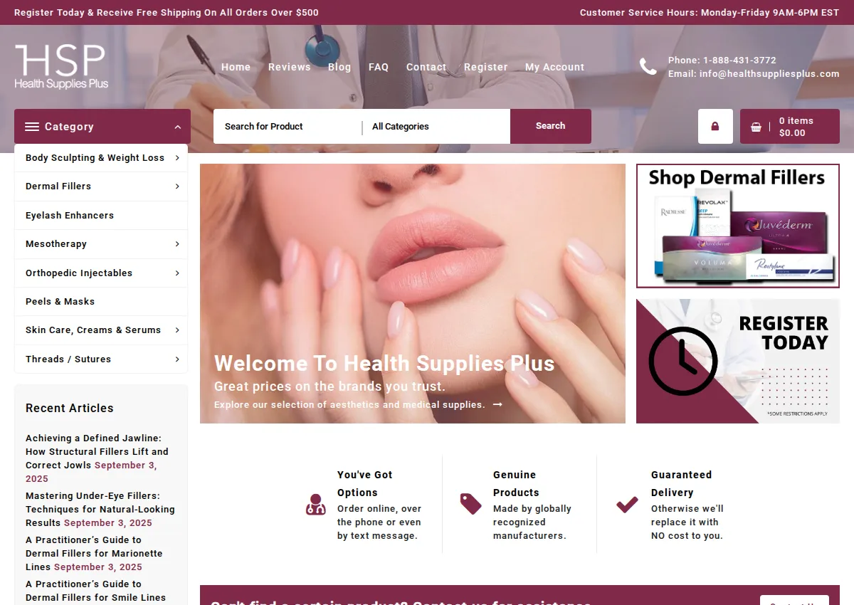 Store homepage