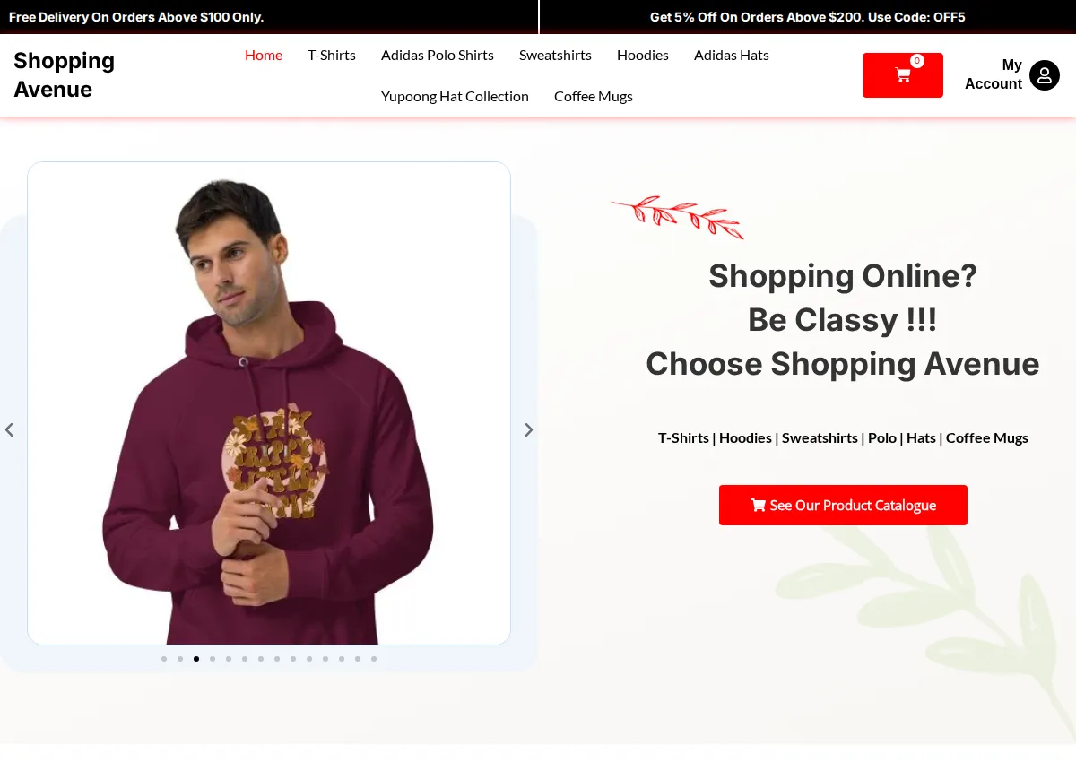 Store homepage