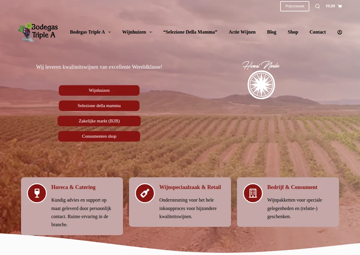 Store homepage