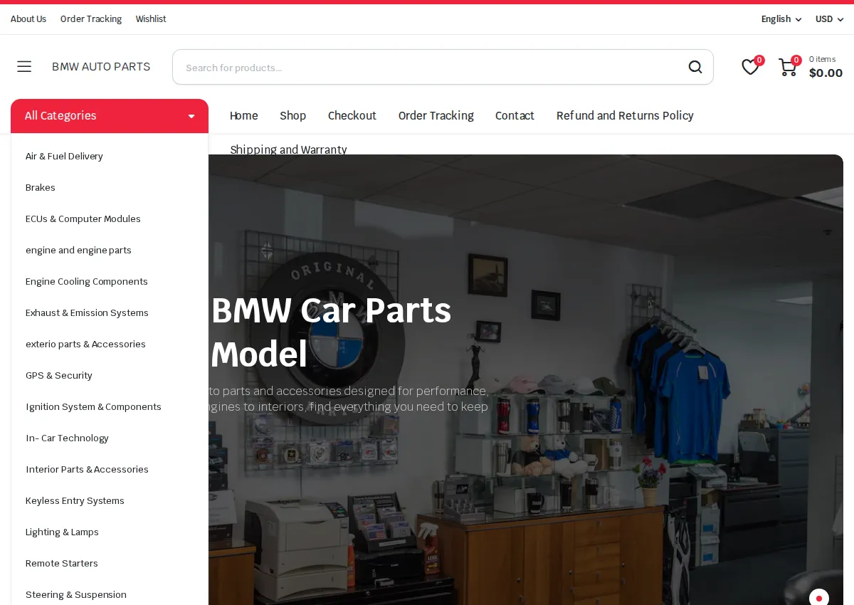 Store homepage