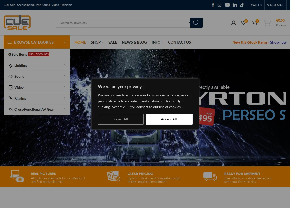 Store homepage
