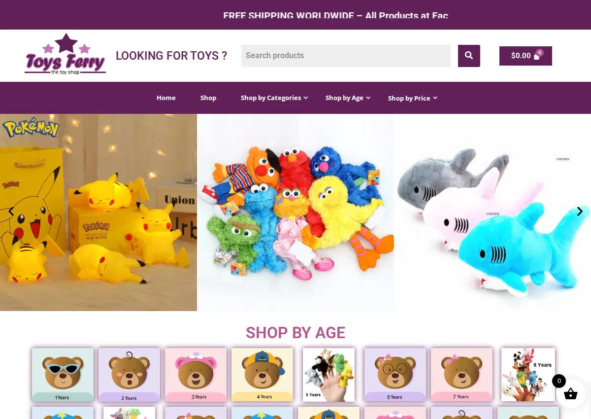 Store homepage