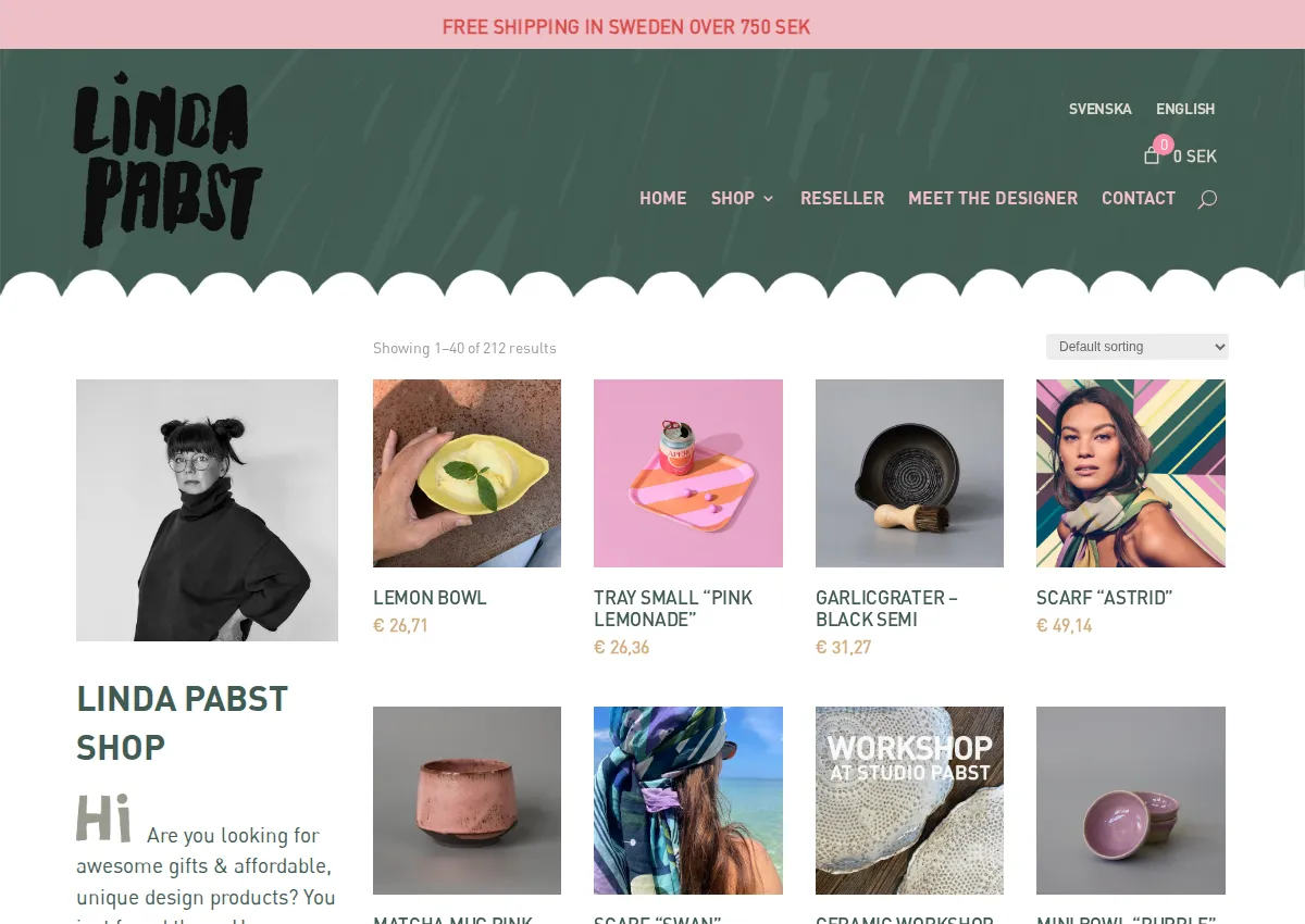 Store homepage