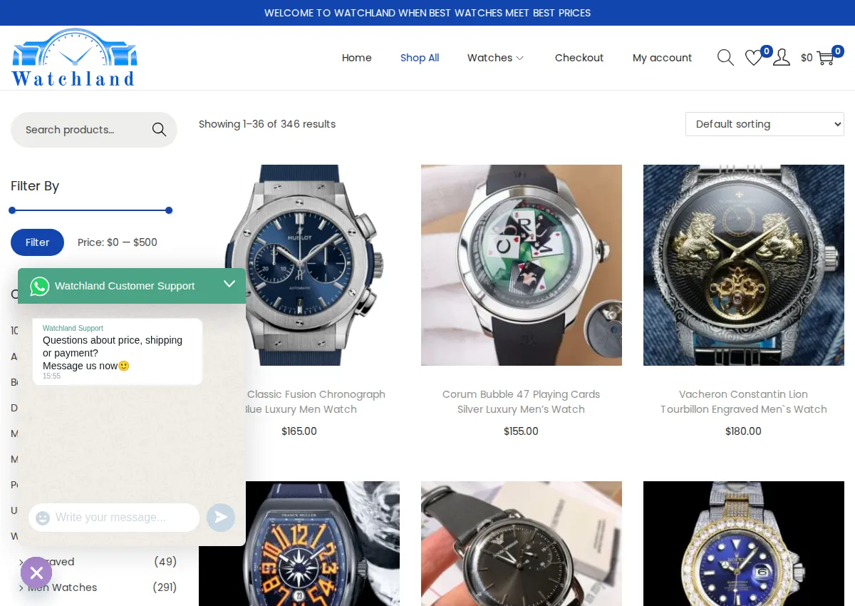 Store homepage