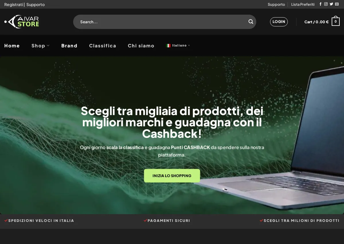 Store homepage