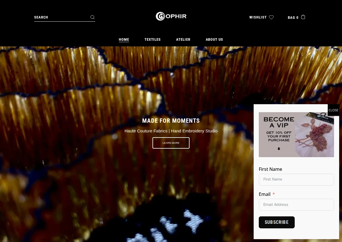 Store homepage