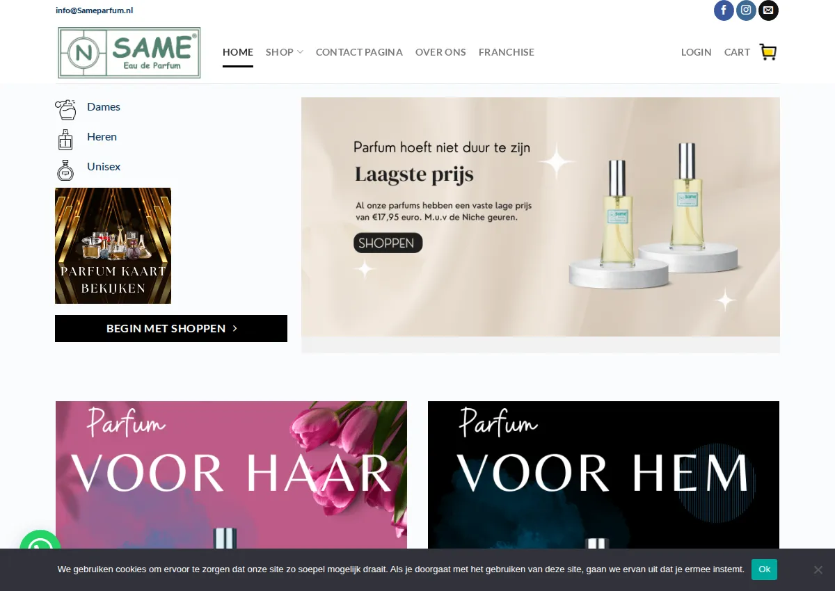 Store homepage