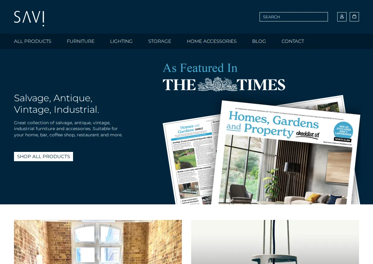 Store homepage