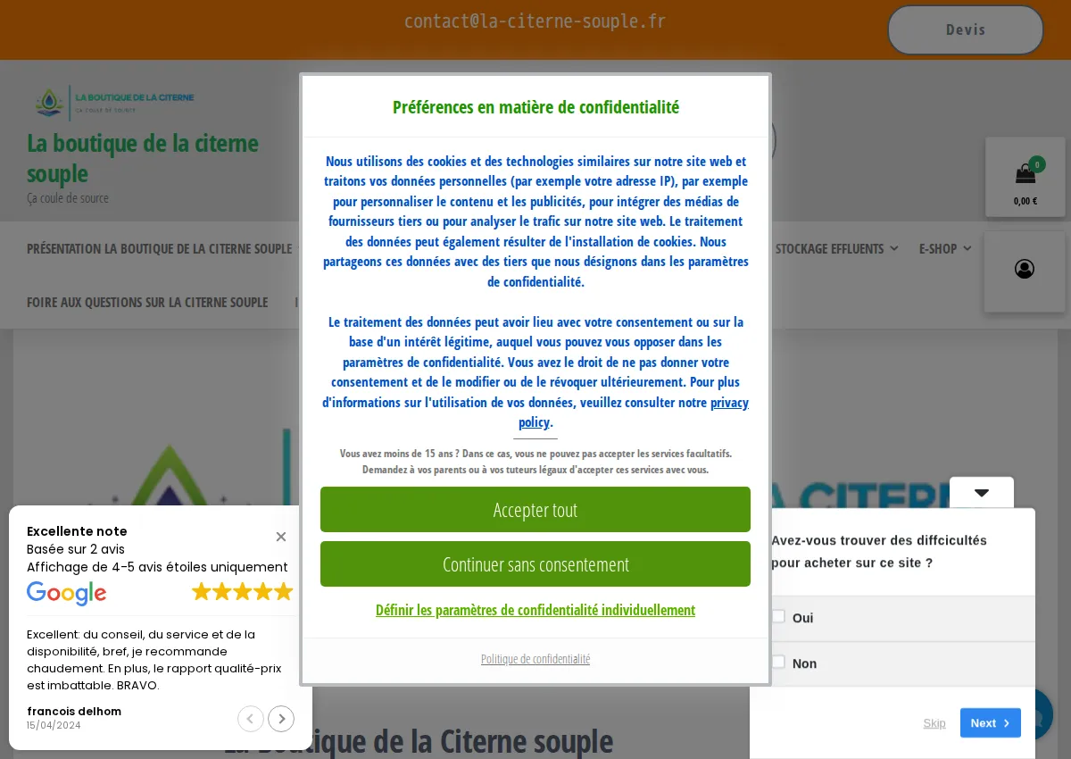 Store homepage