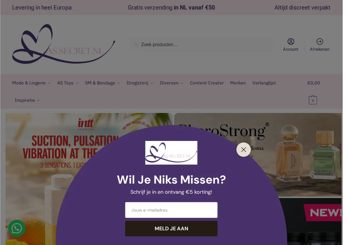 Store homepage
