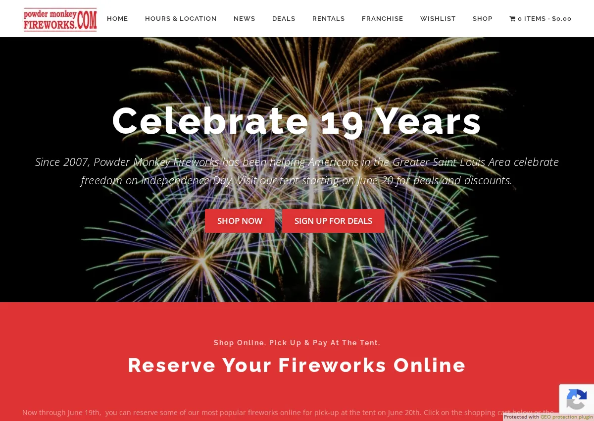 Store homepage