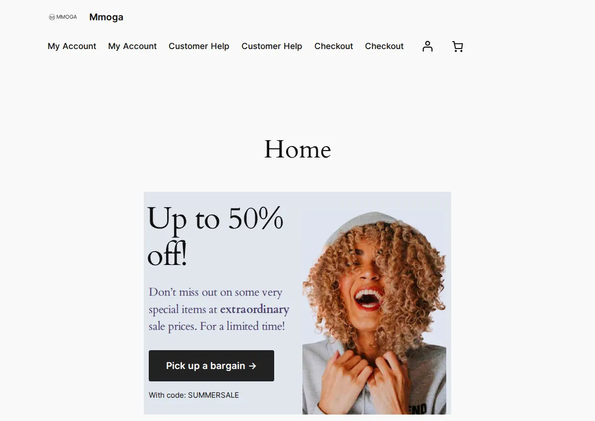 Store homepage