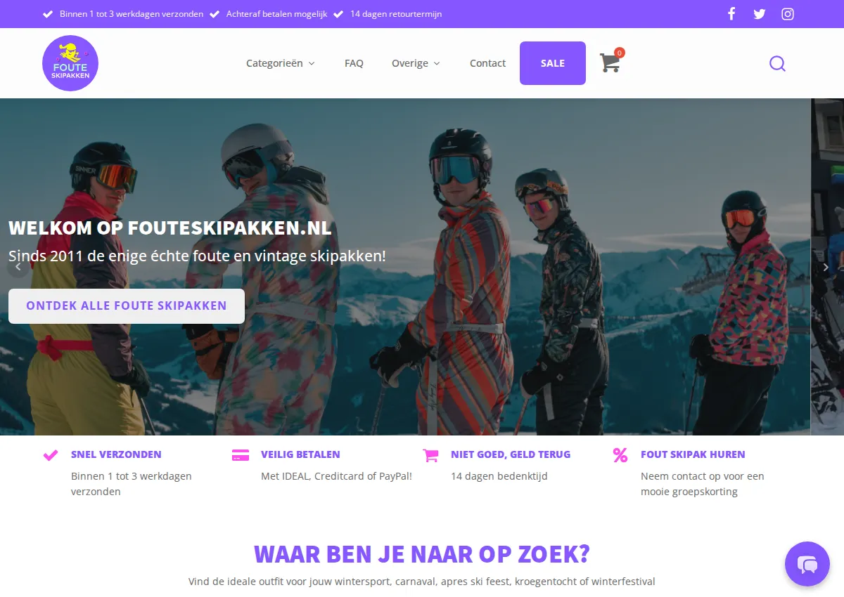Store homepage
