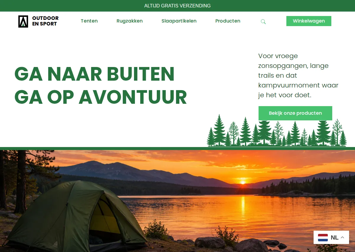 Store homepage