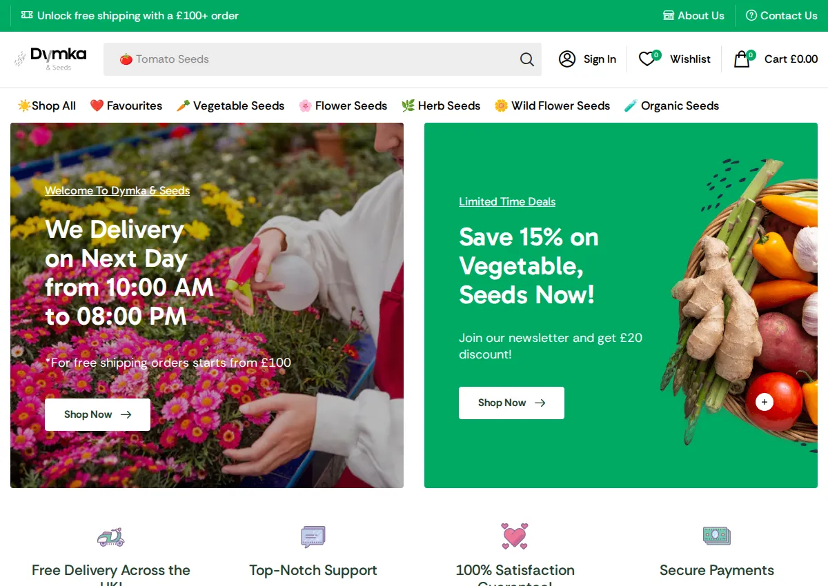 Store homepage
